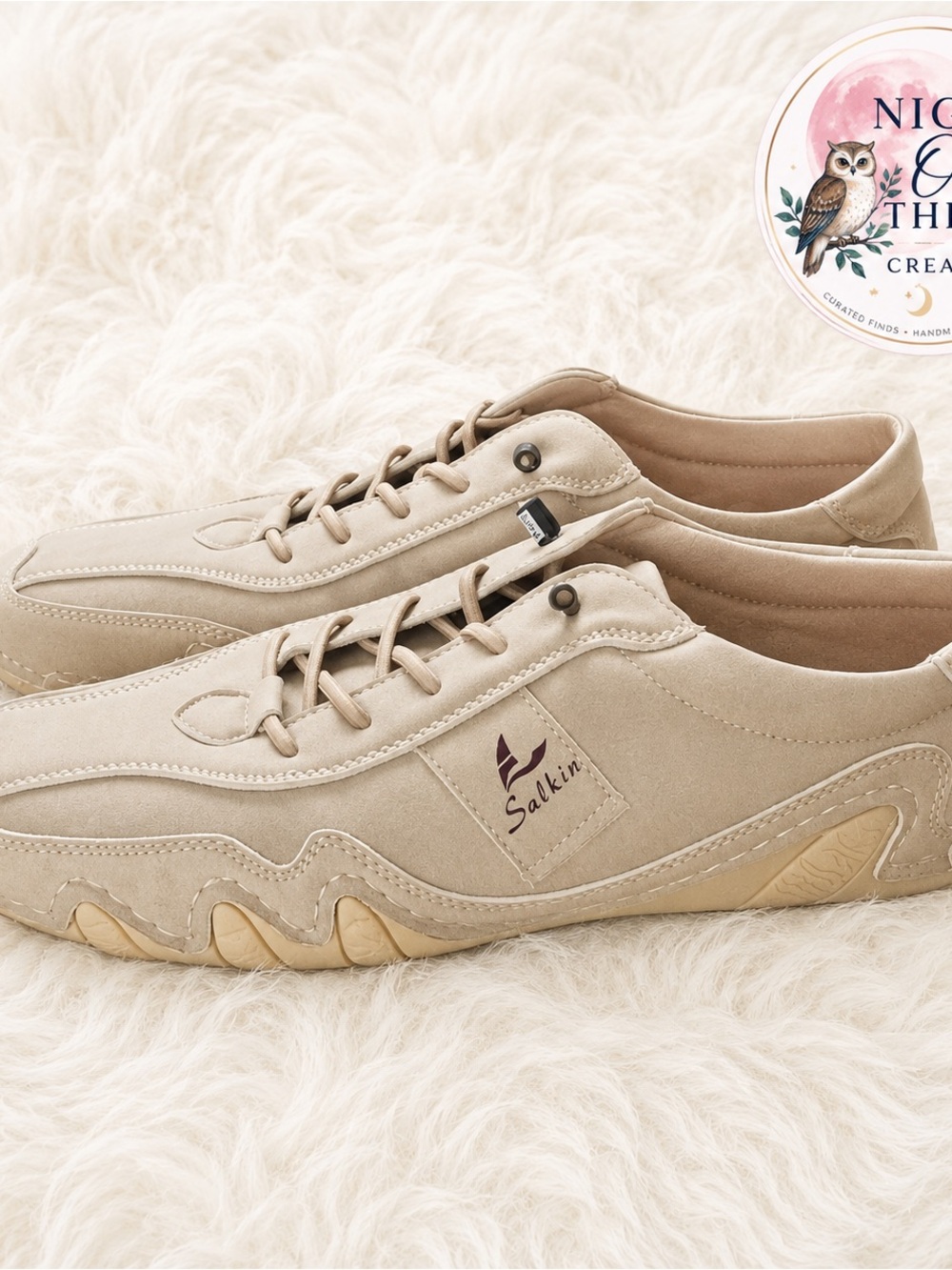 Salkin Barefoot Shoes Mens Low Top ~ Leather Boat Shoes ~ Sz EU42 US 8.5-9